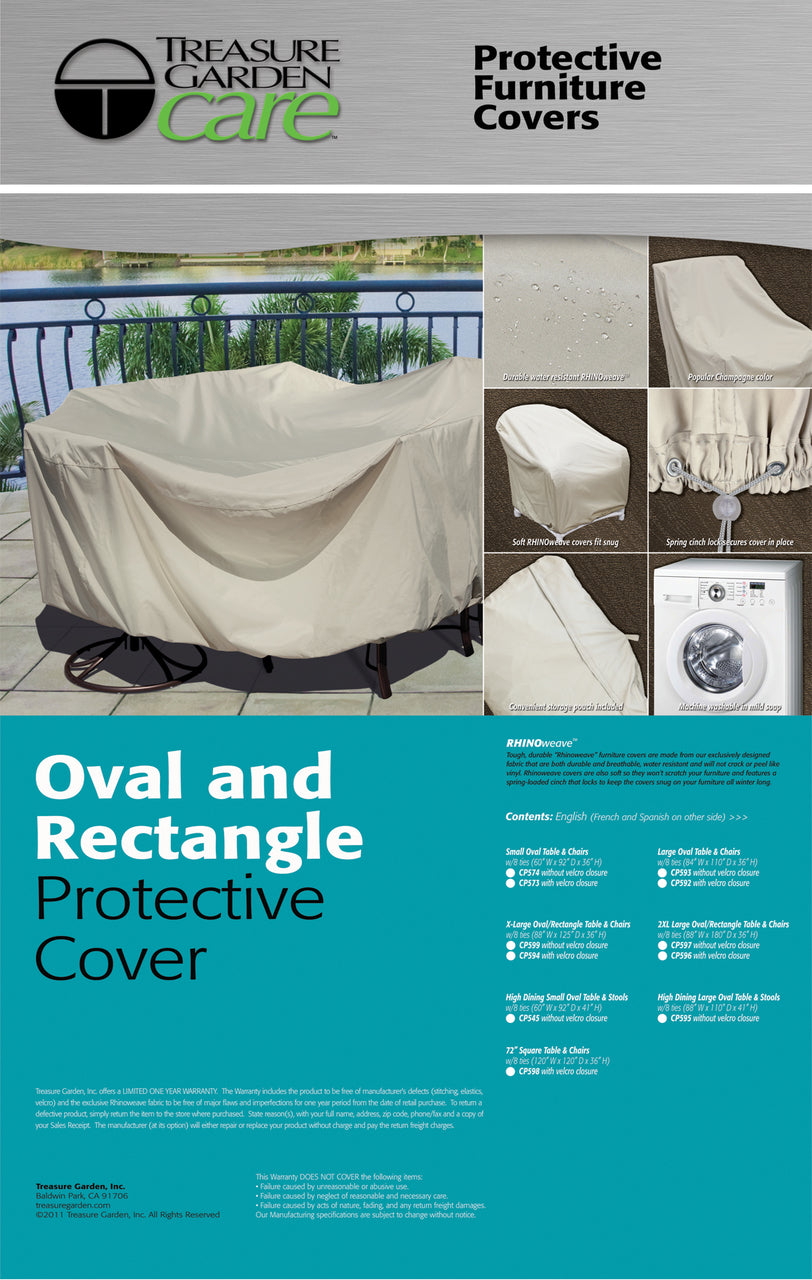 Table & Chairs Cover - Medium Oval or Rectangle