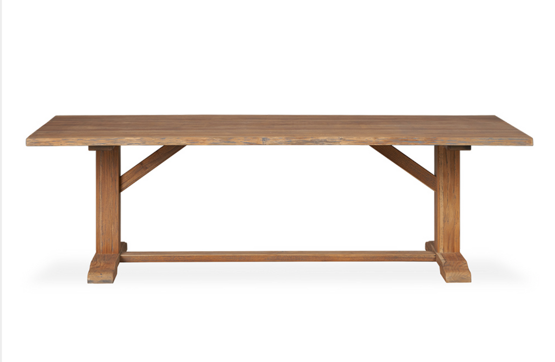 Teak 99" Rectangular Live Edge Dining Table