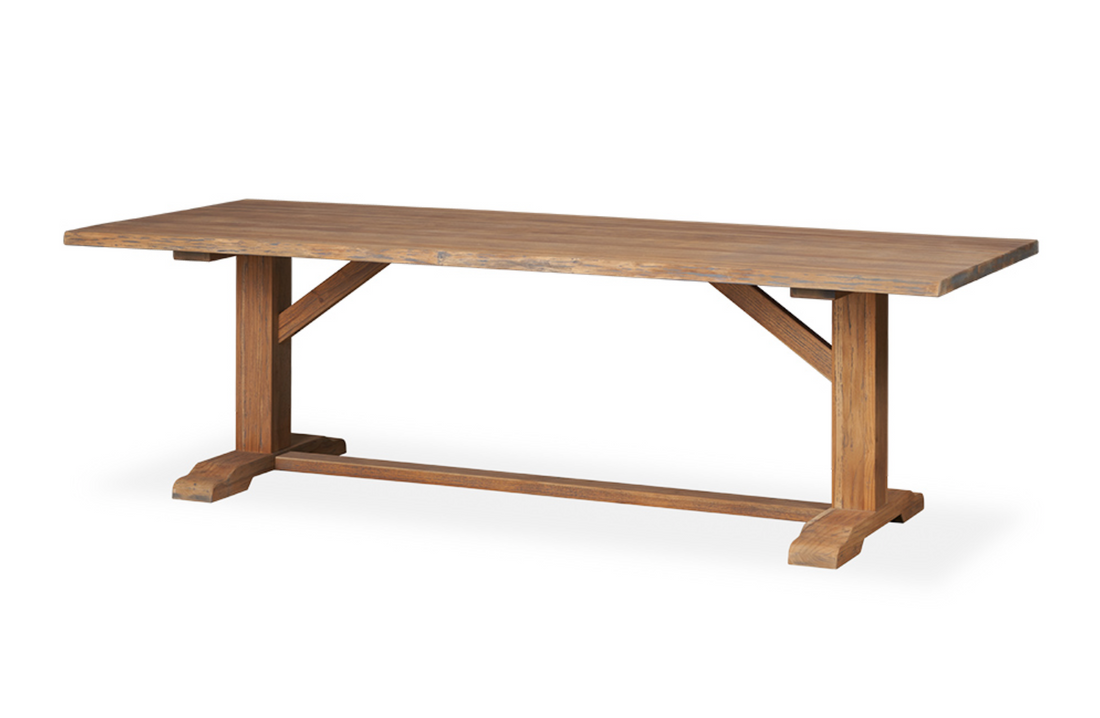 Teak 99" Rectangular Live Edge Dining Table