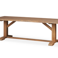 Teak 99" Rectangular Live Edge Dining Table