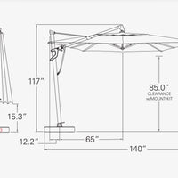 13' AKZ Plus Octagon Cantilever Umbrella