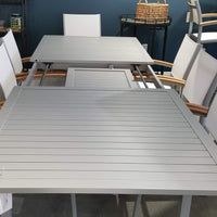 Compass Aluminum Slat Extension Dining Table