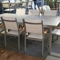 Compass Aluminum Slat Extension Dining Table