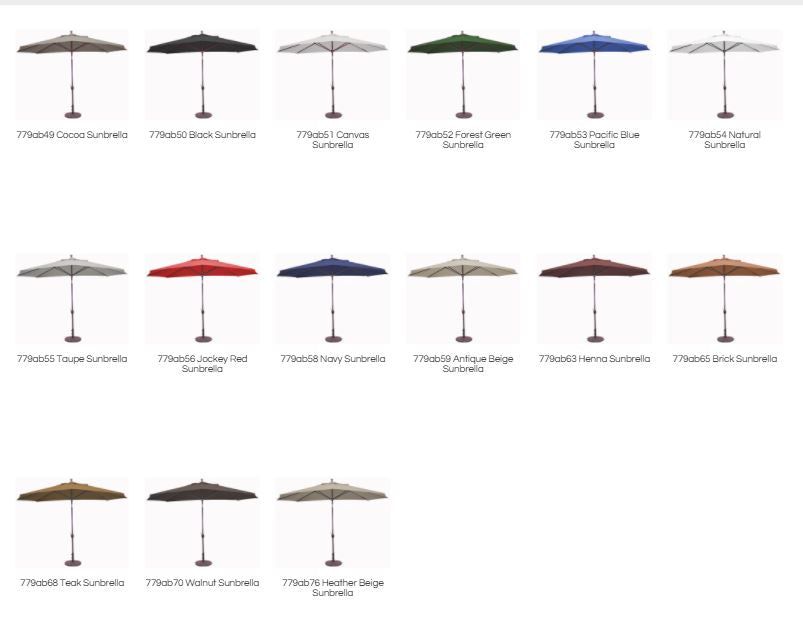 Galtech - 779 - Deluxe Auto Tilt - 8' x 11' Oval Umbrella