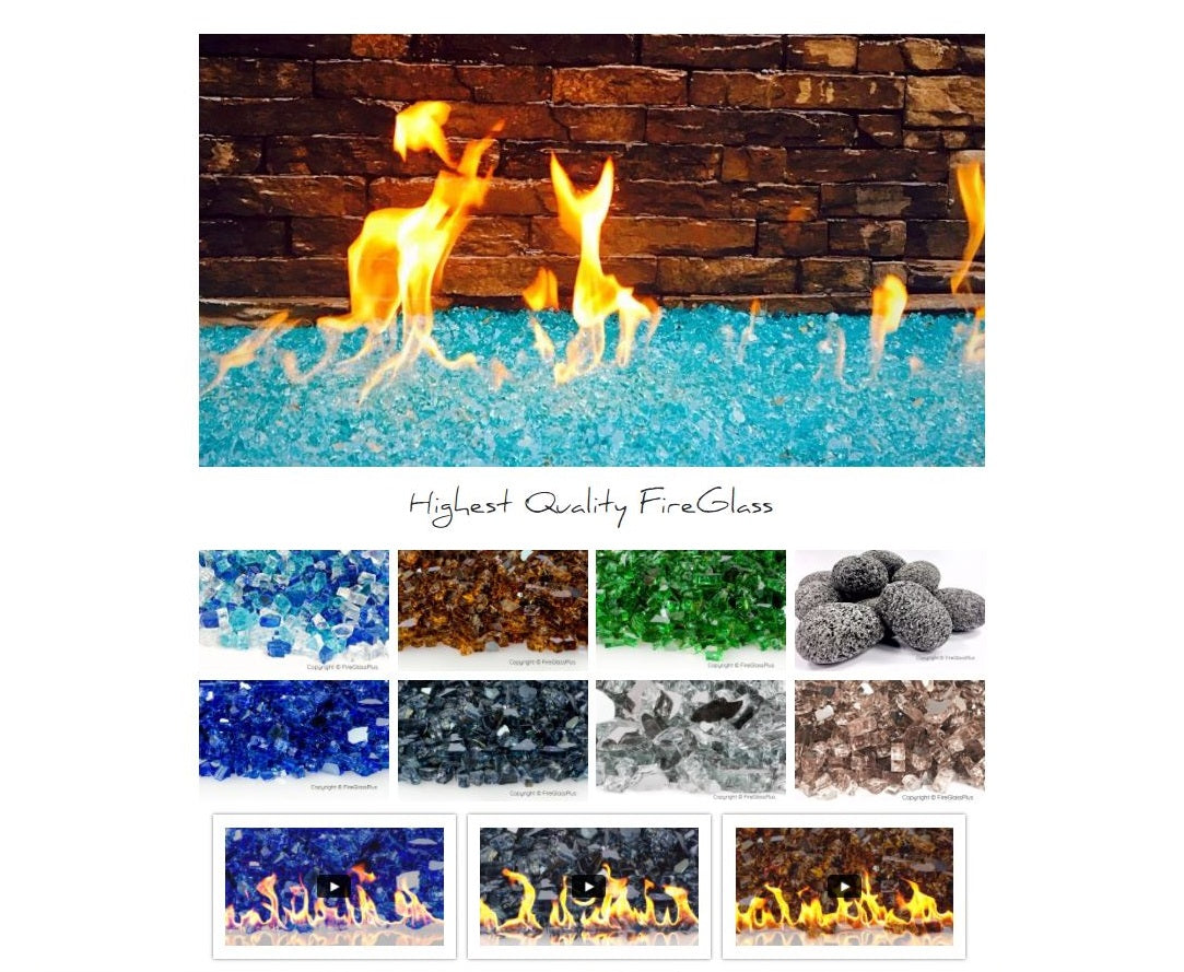 Sapphire Reflective Fire Glass