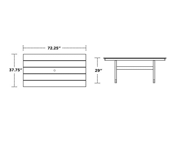 Farmhouse Trestle 37&quot; x 72&quot; Dining Table