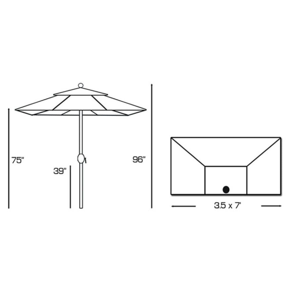 Galtech International - 772 - Half Wall - 3.5' x 7' Umbrella