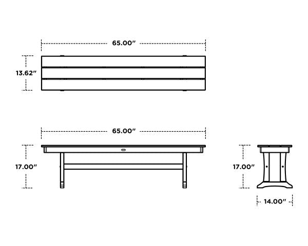 Farmhouse Trestle 65&quot; Bench