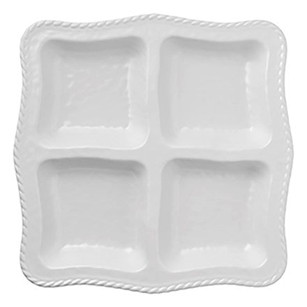 White Rope Rectangle 13 in. Chip n Dip White