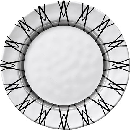 Black &amp; White Round 8 in. Salad Plate Light Rim