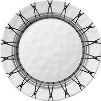 Black & White Round 11 in. Dinner Plate Light Rim