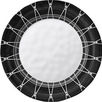 Black & White Round 11 in. Dinner Plate Dark Rim
