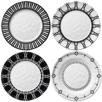 Black & White 6 in. Appetizer Plates - Set of 4