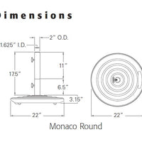 Treasure Garden Monaco Round Umbrella Base - 100 lbs