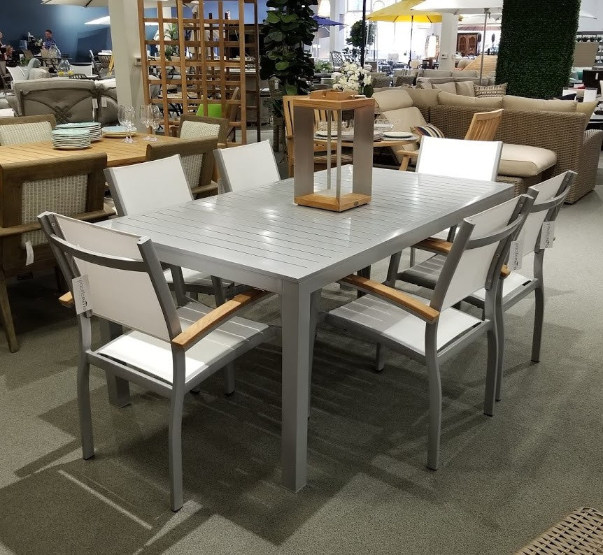 Compass Aluminum Slat Dining Table