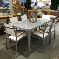 Compass Aluminum Slat Dining Table