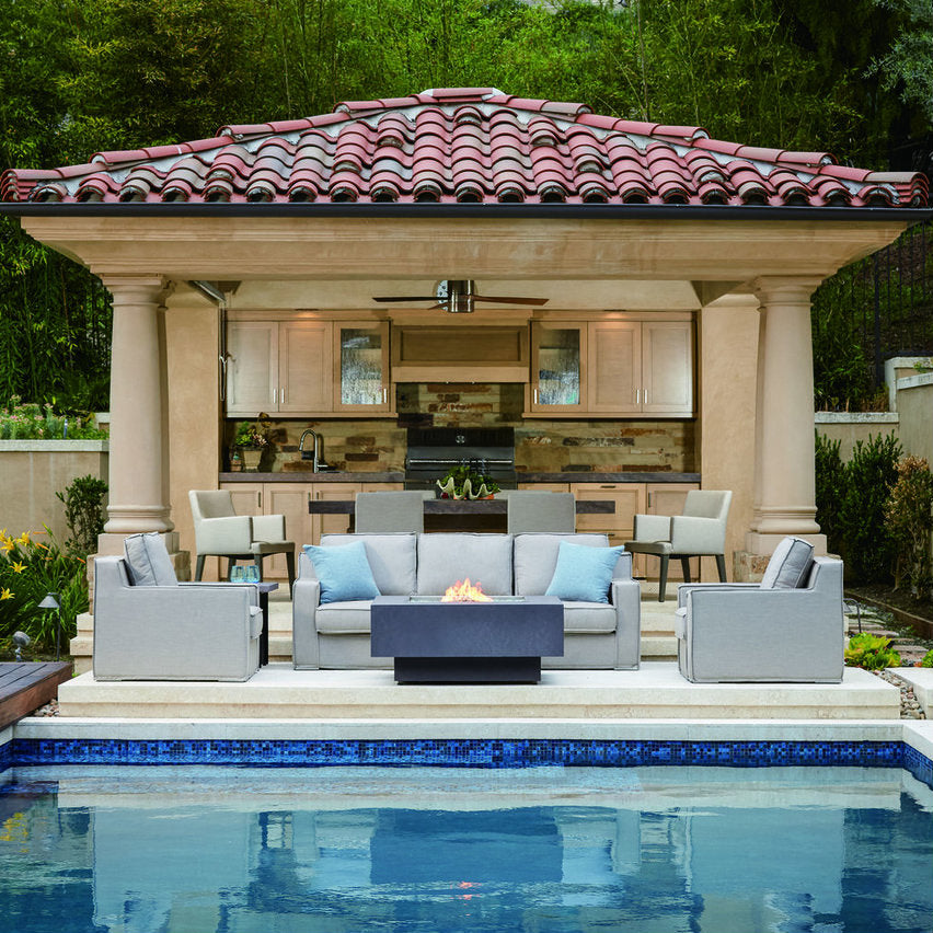 Faux Concrete 36" x 72" Aluminum Fire Pit