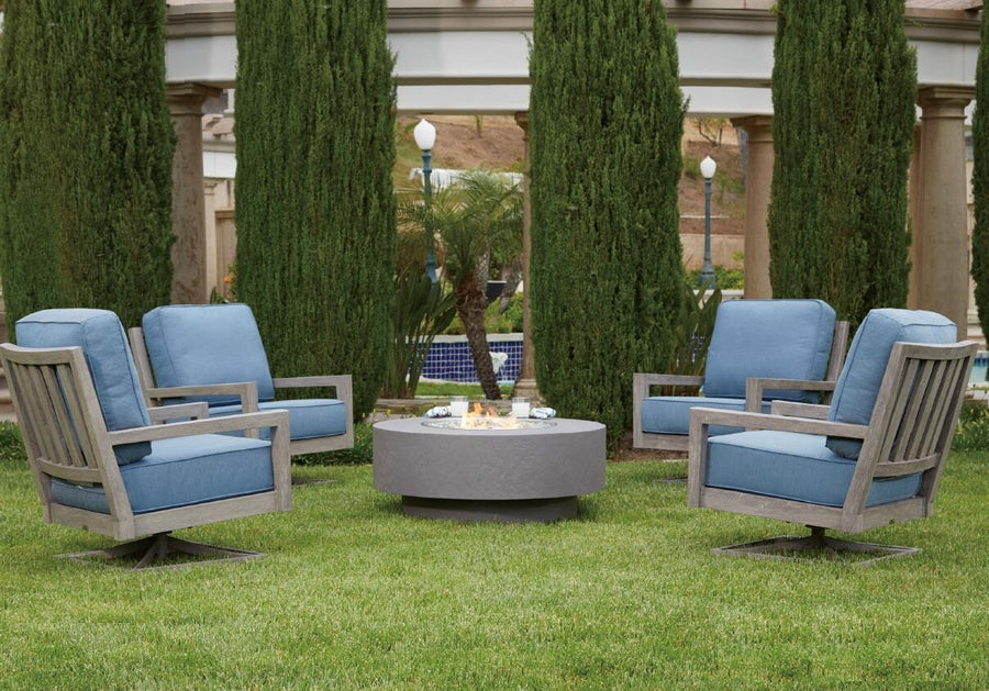 Faux Concrete 42" Rd Aluminum Fire Pit