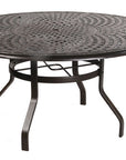 Bella 60" Round Aluminum Dining Table with Inlaid Lazy Susan