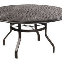 Bella 60" Round Aluminum Dining Table with Inlaid Lazy Susan