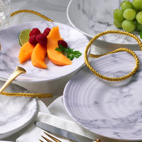 White Marble Round 8.5 in. Salad Plate