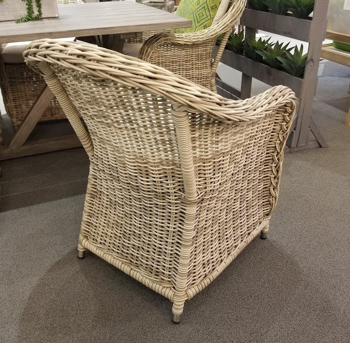 Antique Wicker Barrel Dining Chair